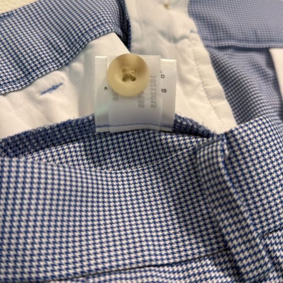 Peter Miller Blue White Micro Houndstooth Print Business Casual Golf Short - Picture 13 of 13
